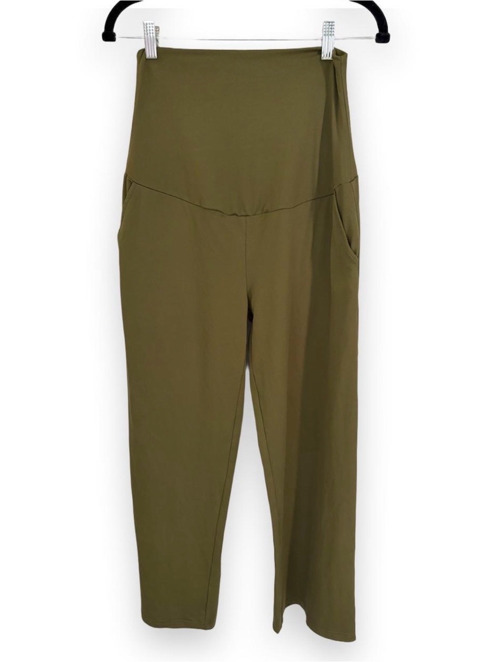 High-Waist Olive Green Maternity/Comfort Pants